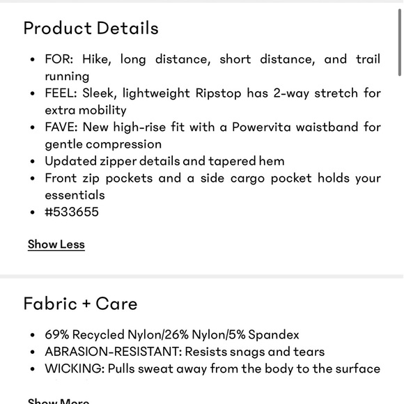 Black Athleta Trekkie North Jogger, 8P - Picture 4 of 4